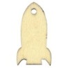 6 étiquettes en bois 5cm  Fusée