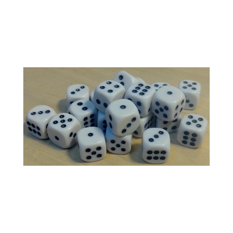 d6 12mm blanc à  l'unité